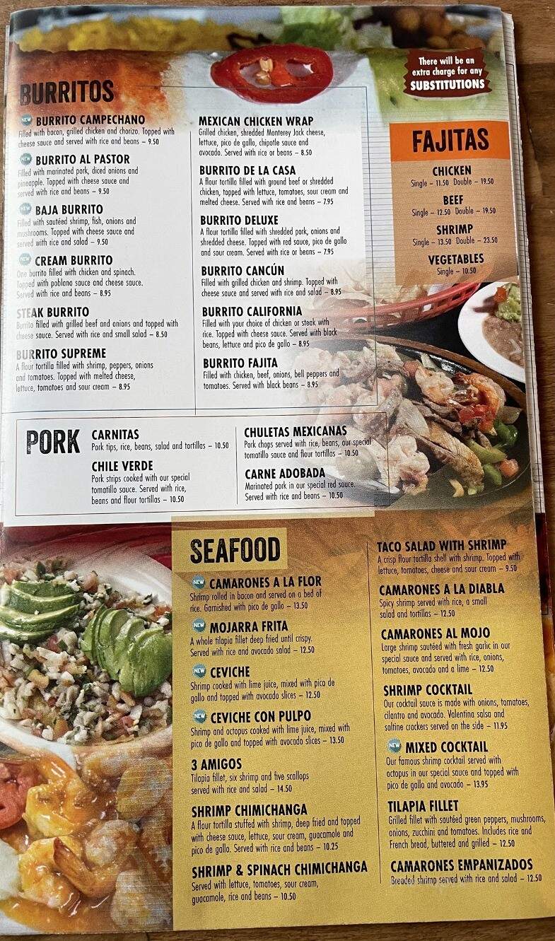 Casa Torres Mexican Restaurant - Arden, NC menu_pic