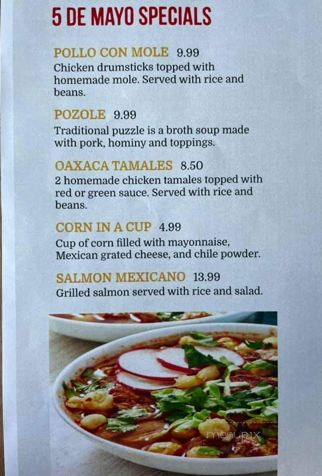 Casa Torres Mexican Restaurant - Arden, NC menu_pic