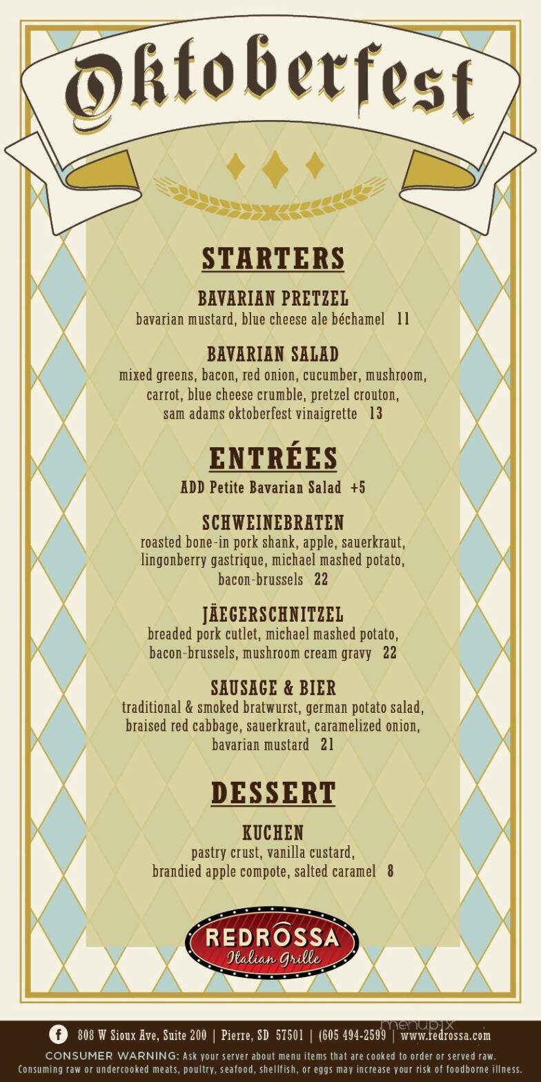 Red Rossa - Pierre, SD menu_pic