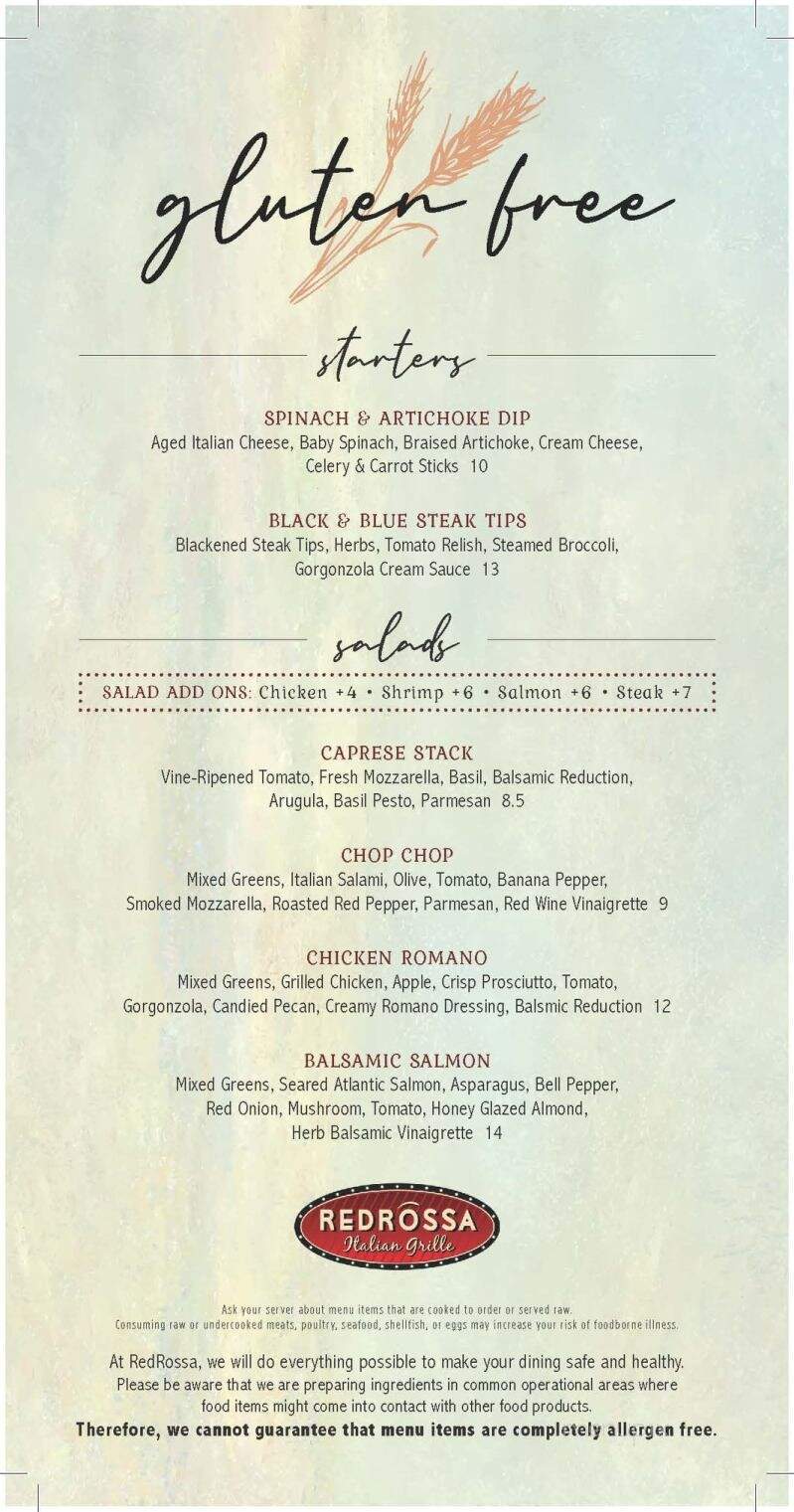 Red Rossa - Pierre, SD menu_pic
