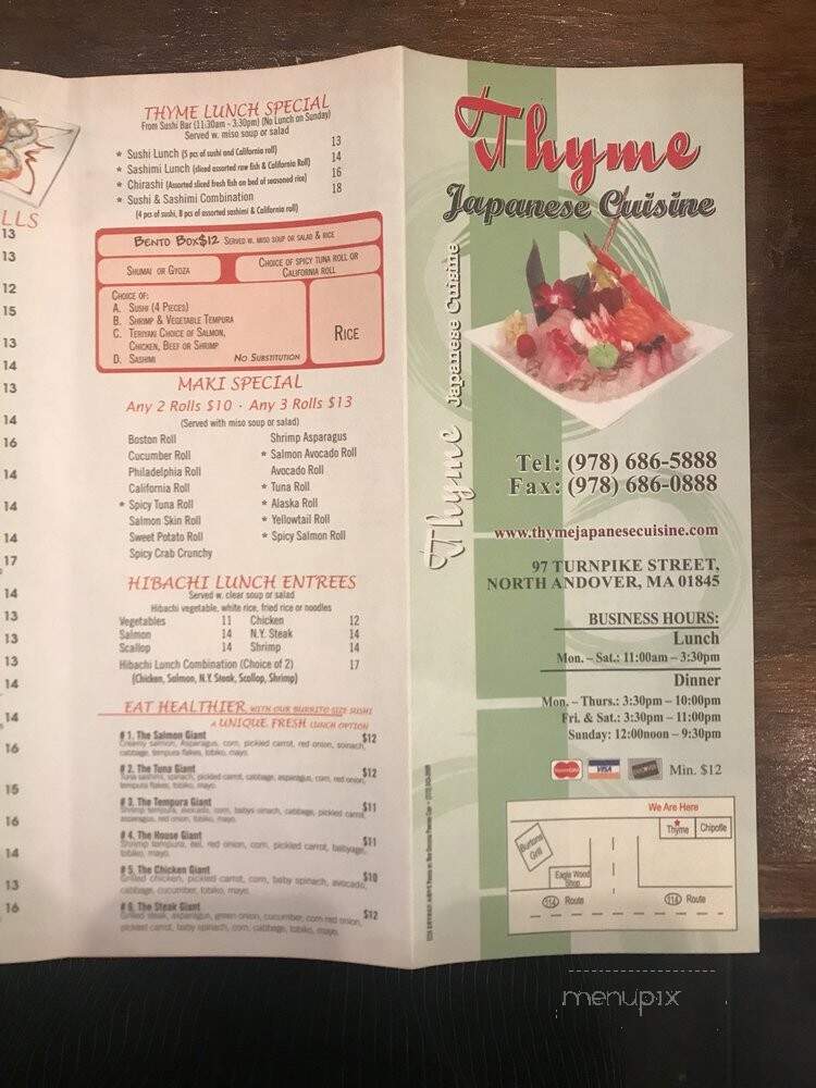 Thyme Japanese Cuisine - North Andover, MA