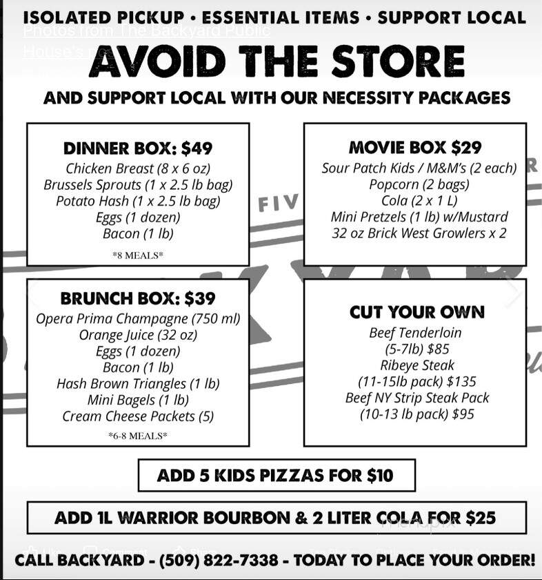 The Backyard Public House - Spokane, WA menu_pic