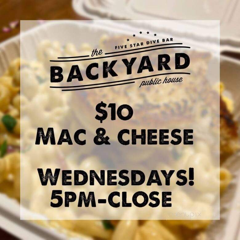 The Backyard Public House - Spokane, WA menu_pic