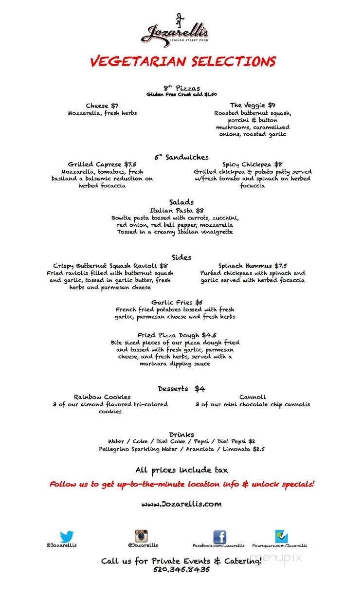 Jozarelli's - Tucson, AZ menu_pic