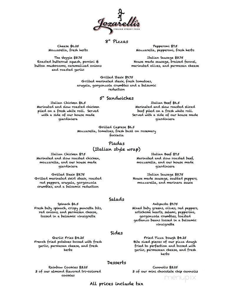 Jozarelli's - Tucson, AZ menu_pic