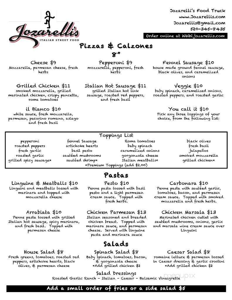 Jozarelli's - Tucson, AZ menu_pic