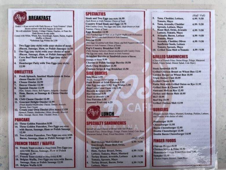 Pop's Cafe - Santa Ana, CA menu_pic
