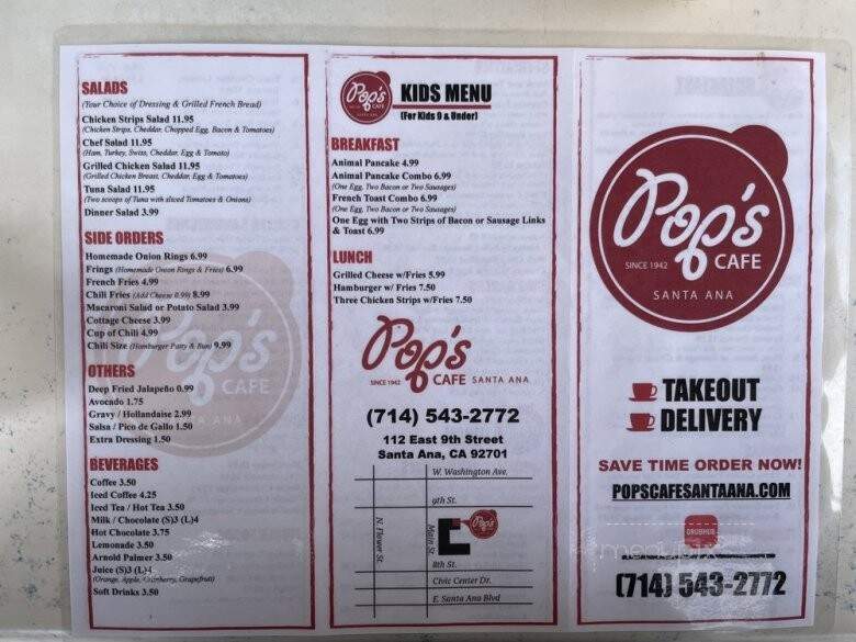Pop's Cafe - Santa Ana, CA menu_pic