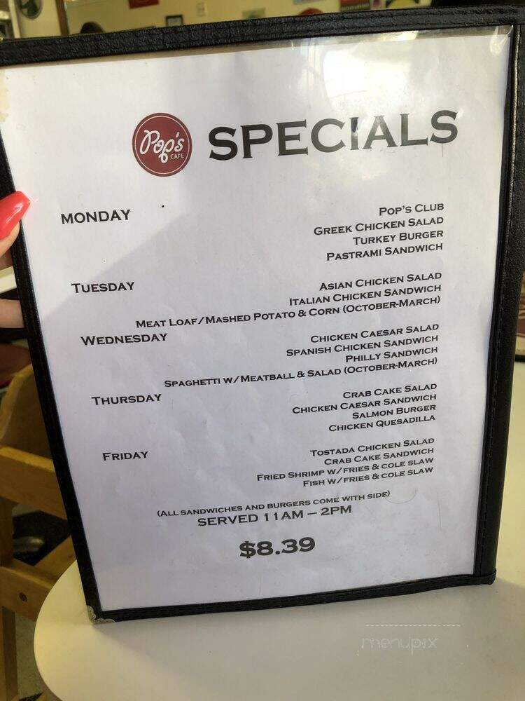 Pop's Cafe - Santa Ana, CA menu_pic