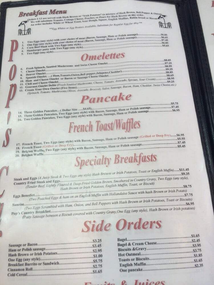 Pop's Cafe - Santa Ana, CA menu_pic