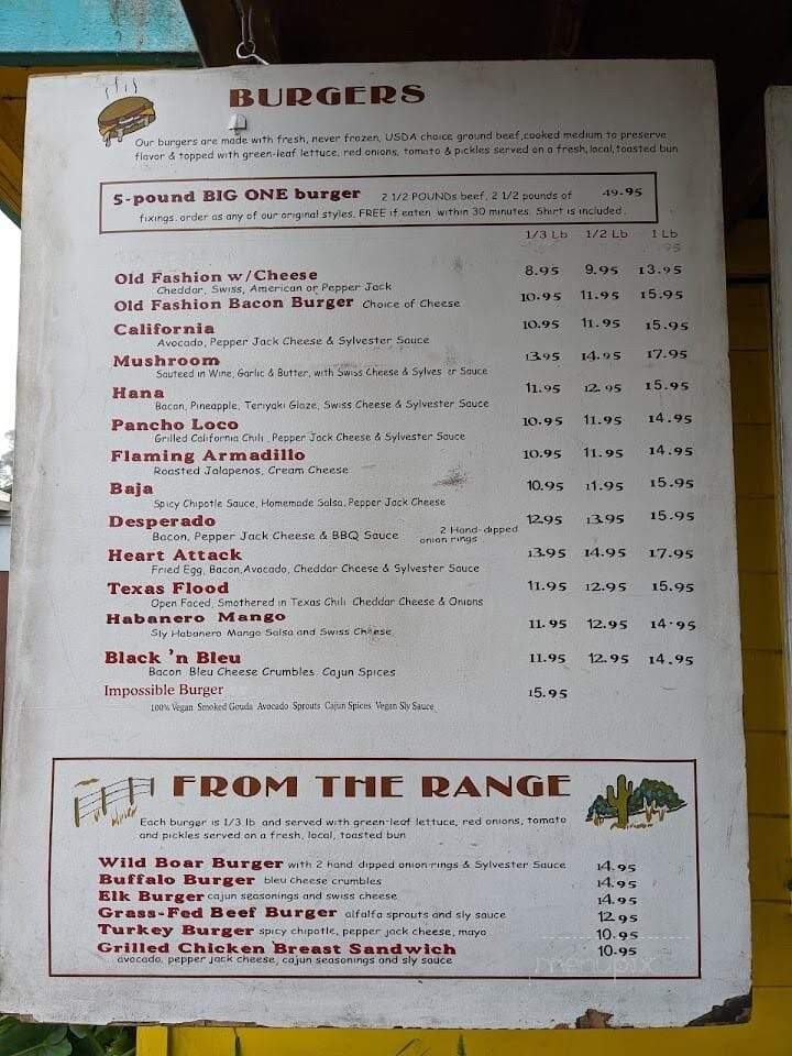 Sylvester's Burgers - Atascadero, CA menu_pic