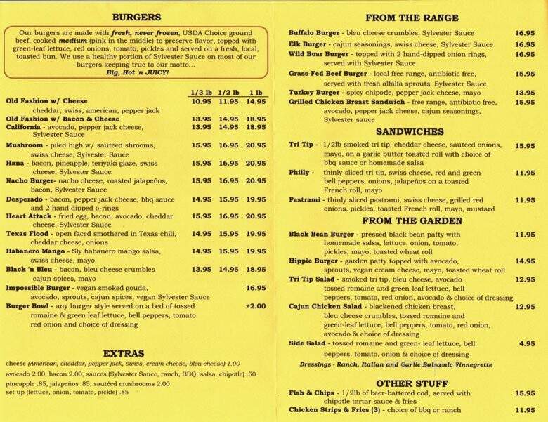 Sylvester's Burgers - Atascadero, CA menu_pic