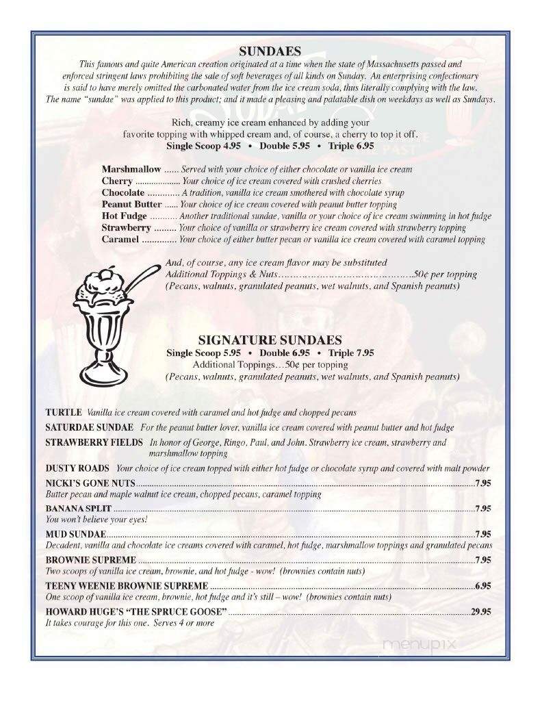 Soda Fountain - Venice, FL menu_pic