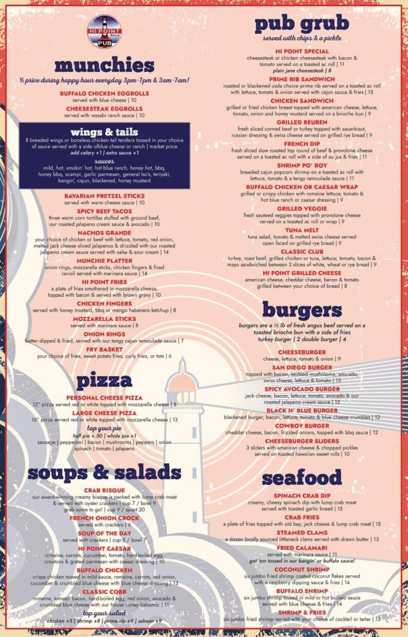 Hi-point Pub - Absecon, NJ menu_pic
