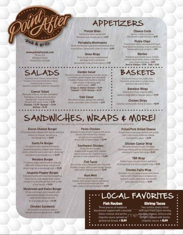 Point After Pub & Grill - Stevens Point, WI menu_pic