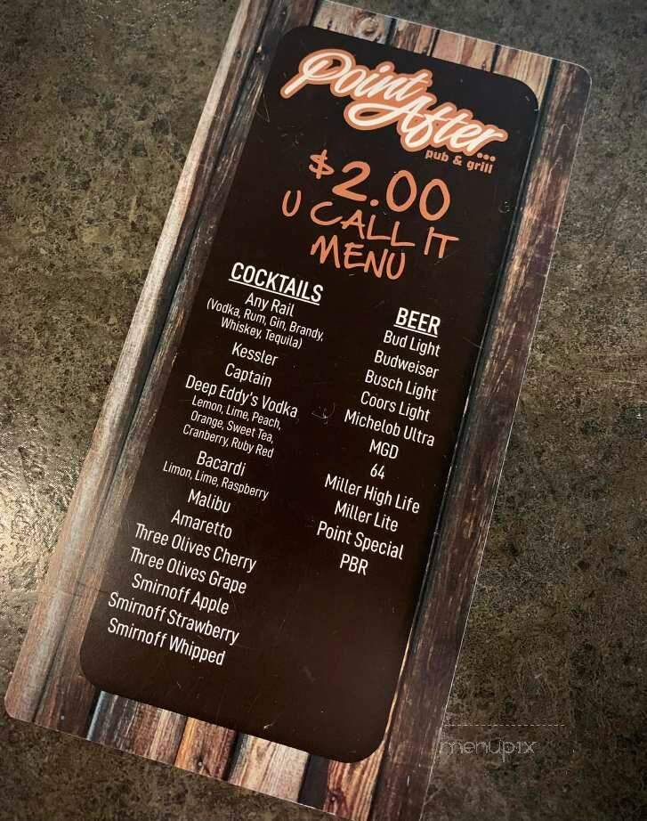 Point After Pub & Grill - Stevens Point, WI menu_pic