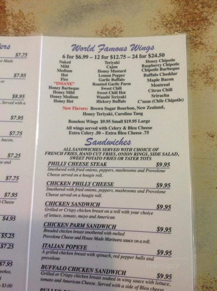 Ordinary Joes - Oakville, CT menu_pic