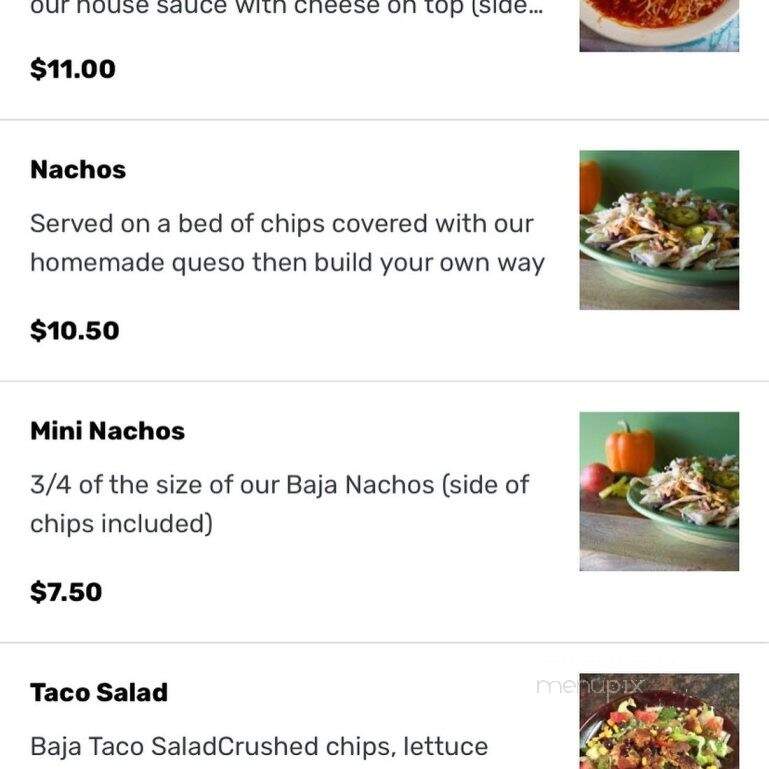 Baja Grill - Holland, MI menu_pic