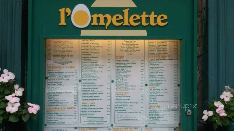 Cafe Bistro L'Omelette de Paris - Quebec, QC menu_pic