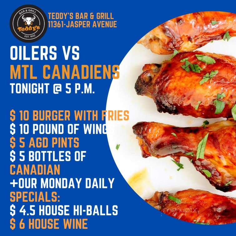 Teddy's Restaurant - Edmonton, AB menu_pic