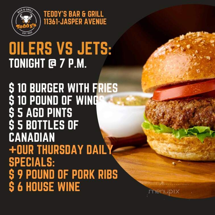 Teddy's Restaurant - Edmonton, AB menu_pic
