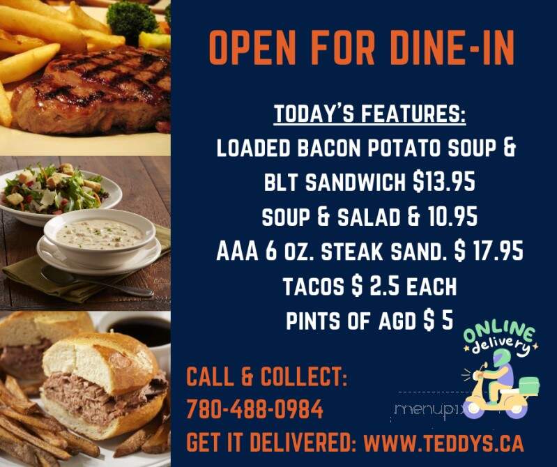 Teddy's Restaurant - Edmonton, AB menu_pic