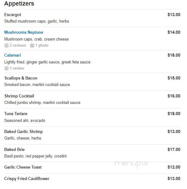 Keg Steakhouse & Bar - Prince George, BC menu_pic