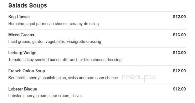Keg Steakhouse & Bar - Prince George, BC menu_pic