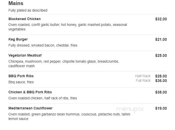Keg Steakhouse & Bar - Prince George, BC menu_pic
