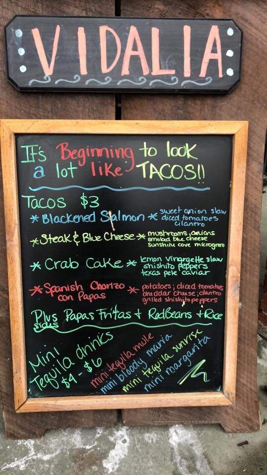 Vidalia - Boone, NC menu_pic