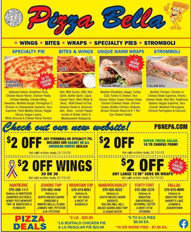 Pizza Bella - Hanover Township, PA menu_pic
