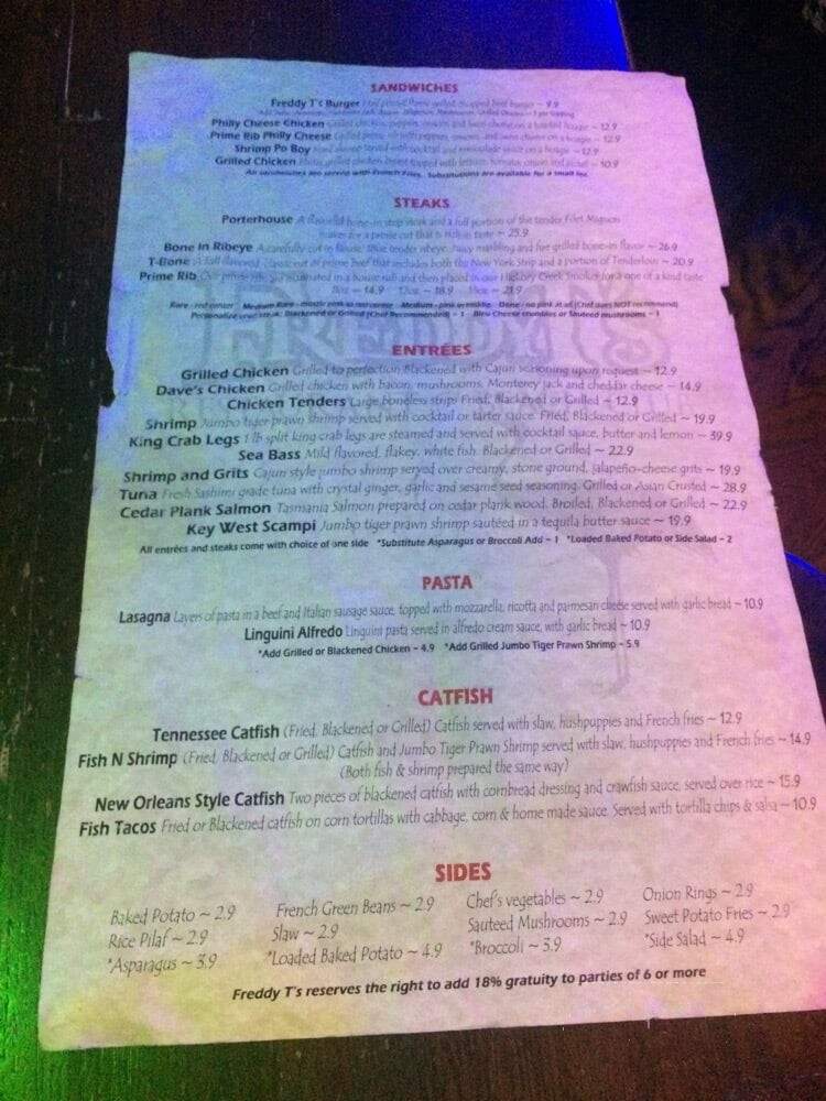 Freddy T's - Counce, TN menu_pic
