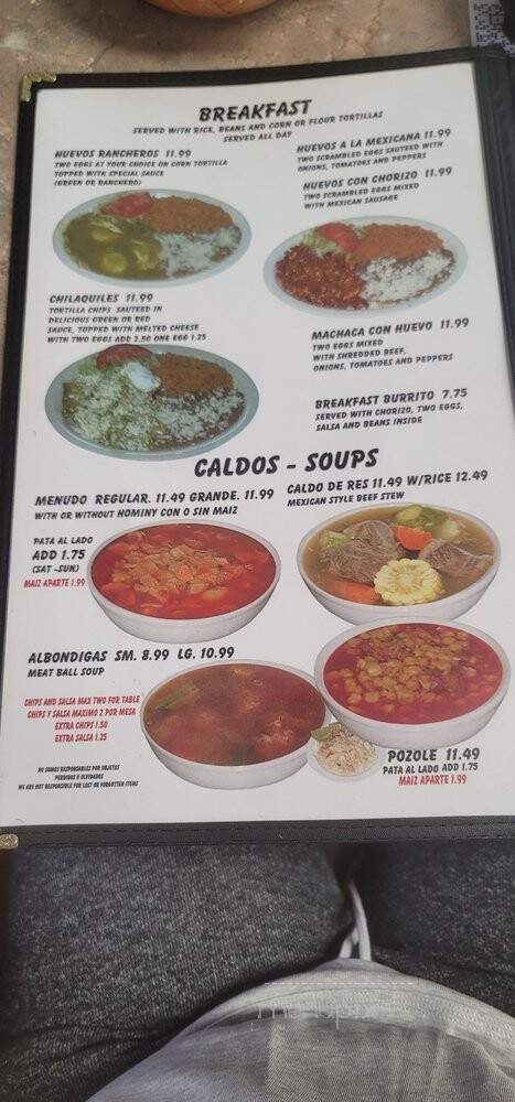 Casa Mota - Riverside, CA menu_pic