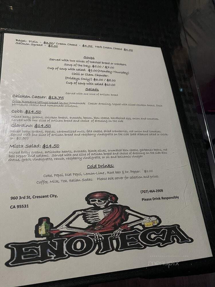 Tomasini's Enoteca - Crescent City, CA menu_pic