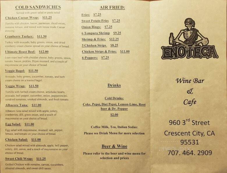Tomasini's Enoteca - Crescent City, CA menu_pic