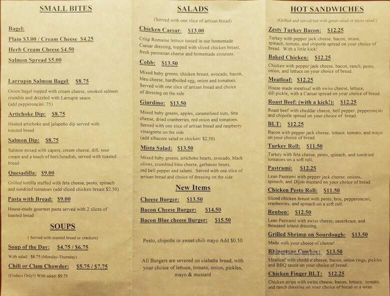 Tomasini's Enoteca - Crescent City, CA menu_pic