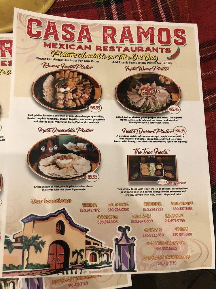 Casa Ramos Mexican Restaurant - Willows, CA menu_pic