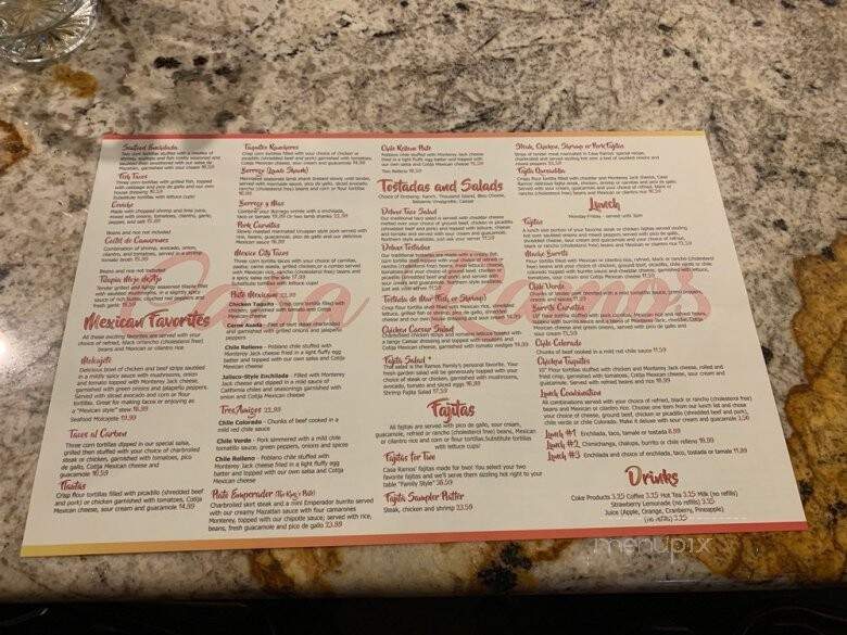 Casa Ramos Mexican Restaurant - Willows, CA menu_pic