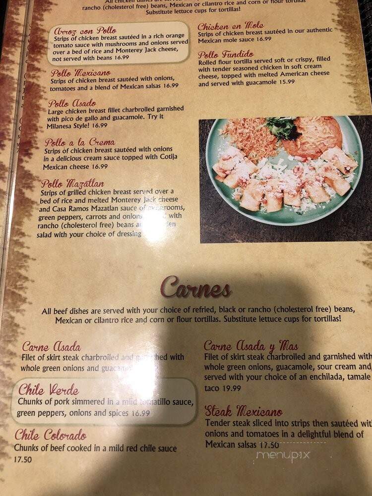 Casa Ramos Mexican Restaurant - Willows, CA menu_pic