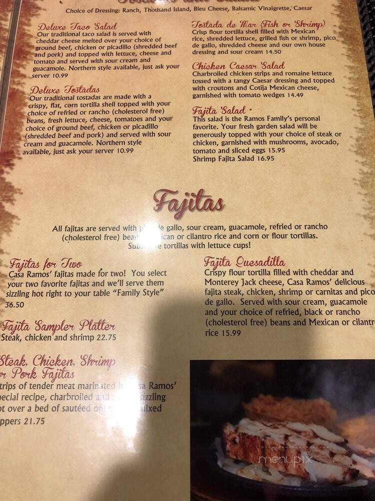 Casa Ramos Mexican Restaurant - Willows, CA menu_pic