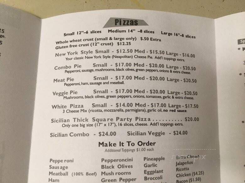 Big Bill's New York Pizza - Centennial, CO menu_pic