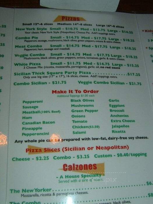 Big Bill's New York Pizza - Centennial, CO menu_pic