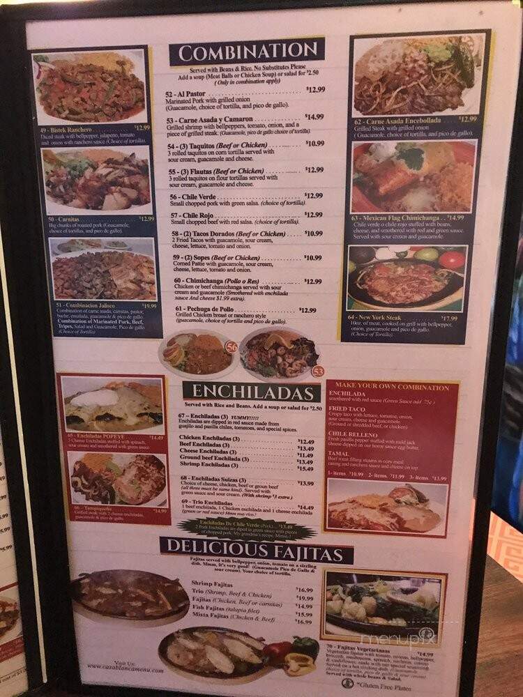 Casa Blanca Restaurant - Palm Desert, CA menu_pic