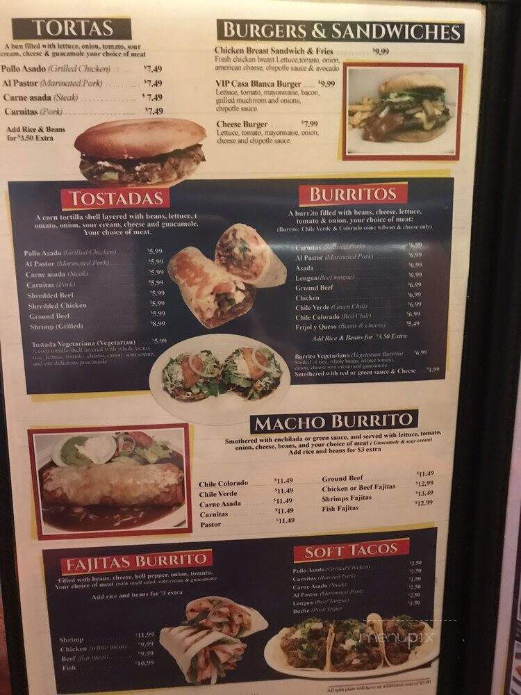 Casa Blanca Restaurant - Palm Desert, CA menu_pic