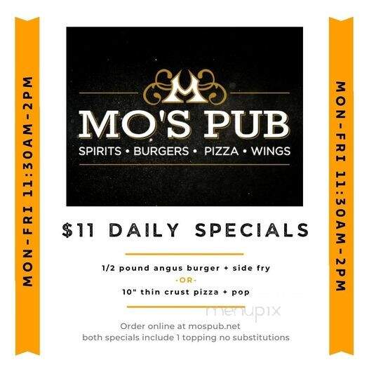 Mo's Pub - Escanaba, MI menu_pic