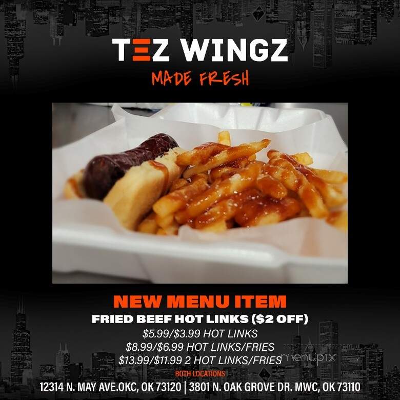Tez Wingz - Midwest City, OK menu_pic