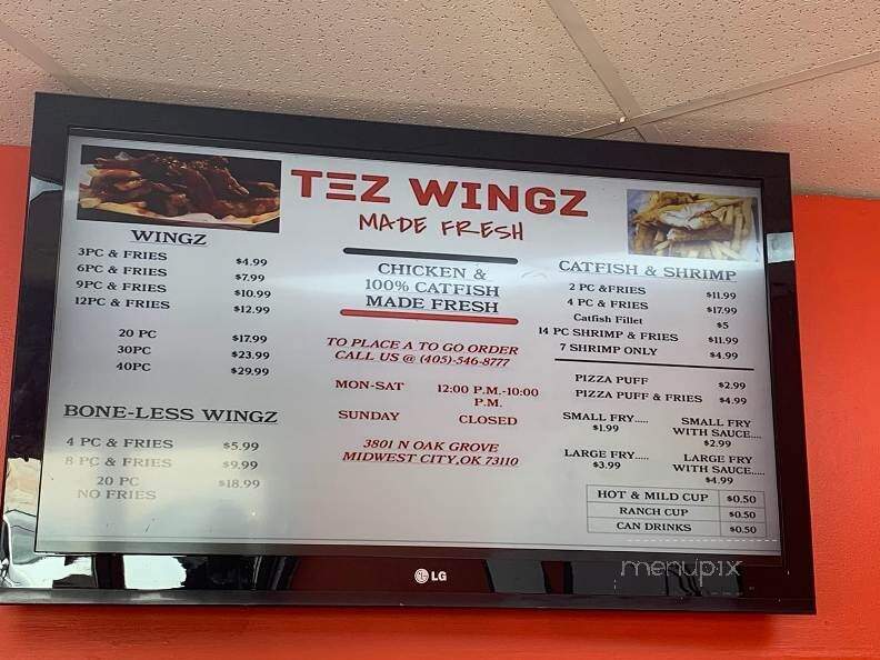 Tez Wingz - Midwest City, OK menu_pic