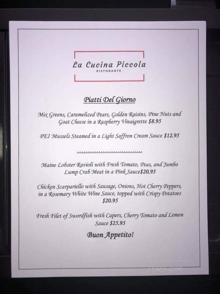 La Cucina Piccola - Roseland, NJ menu_pic
