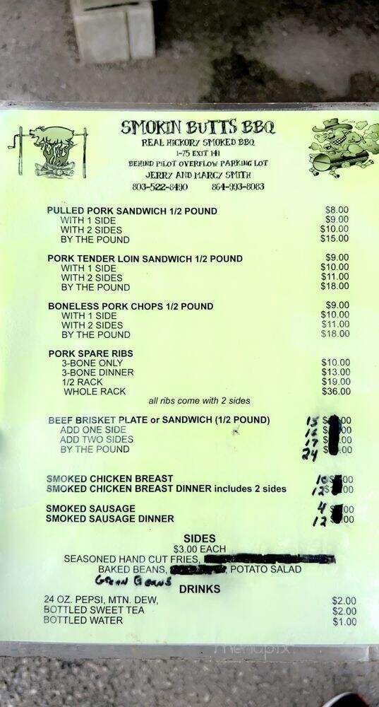 Smokin' Butts BBQ - Pioneer, TN menu_pic