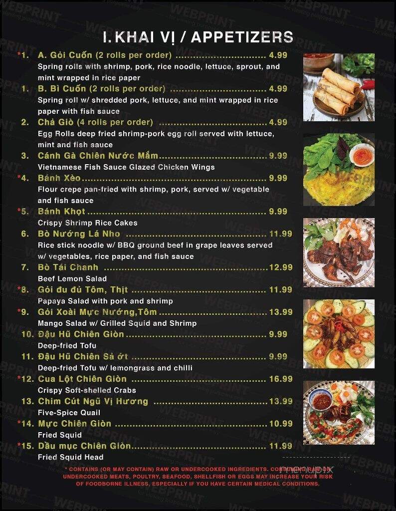 Dong Que - Peoria, AZ menu_pic